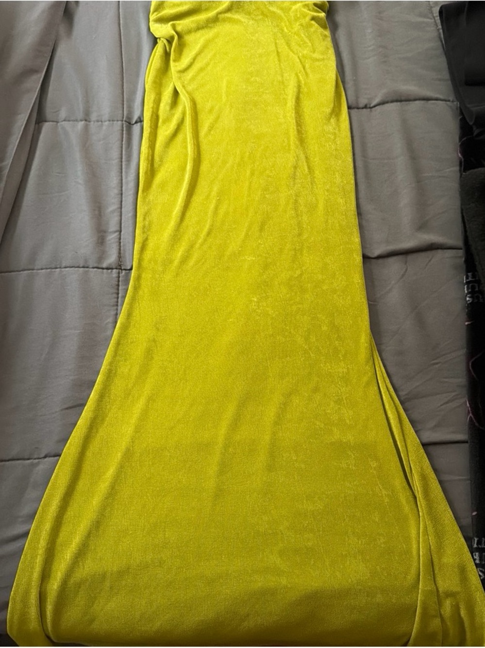 Lime Green Velvet Dress
